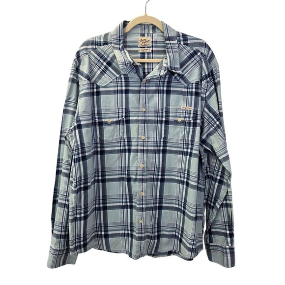 Lucky Brand Western Style Plaid Button Down Shirt Size XL - Picture 1 of 6